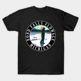 Bond Falls Flowage Ice Fishing Michigan Sunset T-Shirt